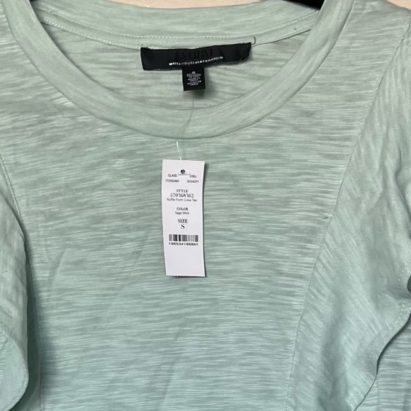 Mint Green Ruffle Sleeve Top - Picture 3 of 3